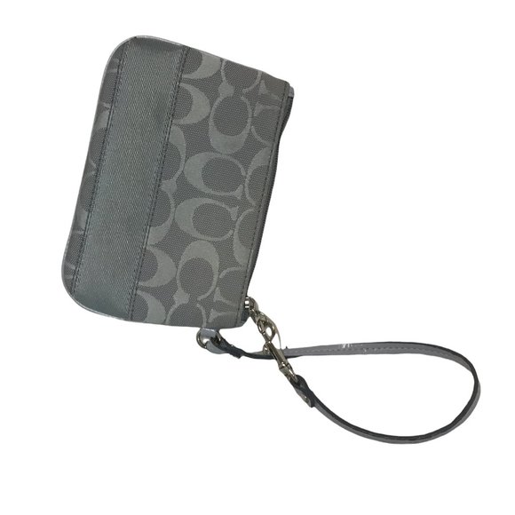 Coach Dusty BLUE Y2K Signature LOGO Wristlet w/ Patent Leather Strap! - Picture 2 of 5